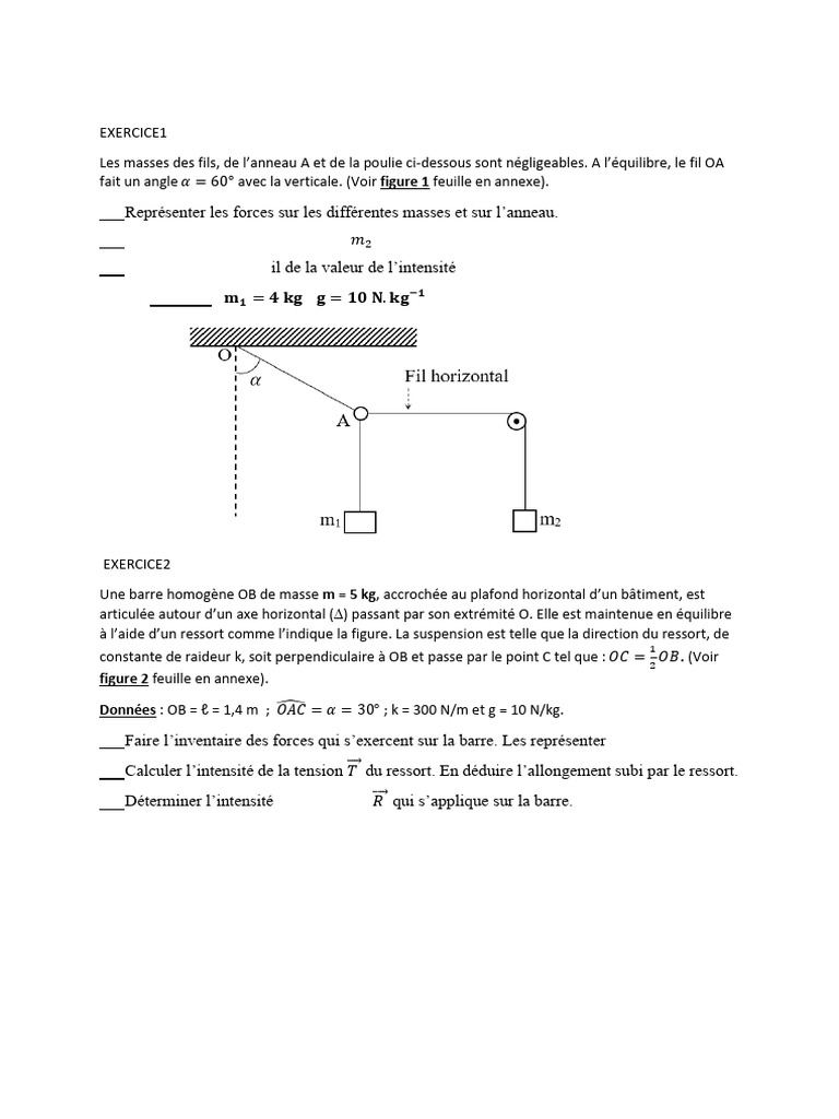 Exercices de physique et chimie : équilibre et réactions | PDF | Gaz ...