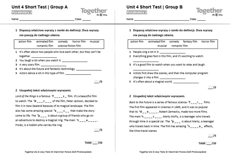Vocabulary Tests for 6th Grade Students | PDF | Middle Earth | J. R. R ...