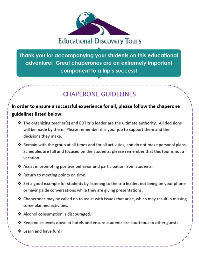 Chaperone Guidelines | PDF