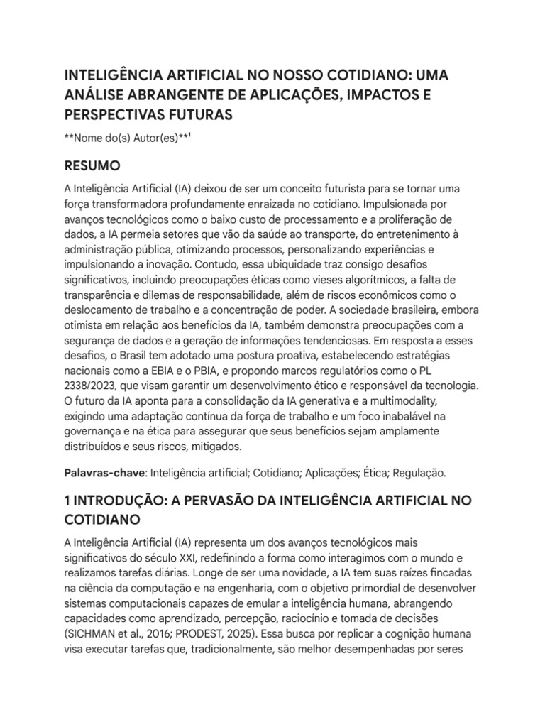 Impactos da Inteligência Artificial no Cotidiano | PDF | Inteligência ...