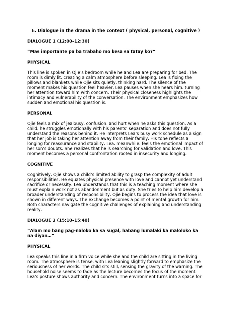 E. Dialogue | PDF | Love | Reason