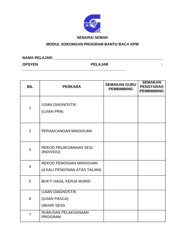 Senarai Semak | PDF