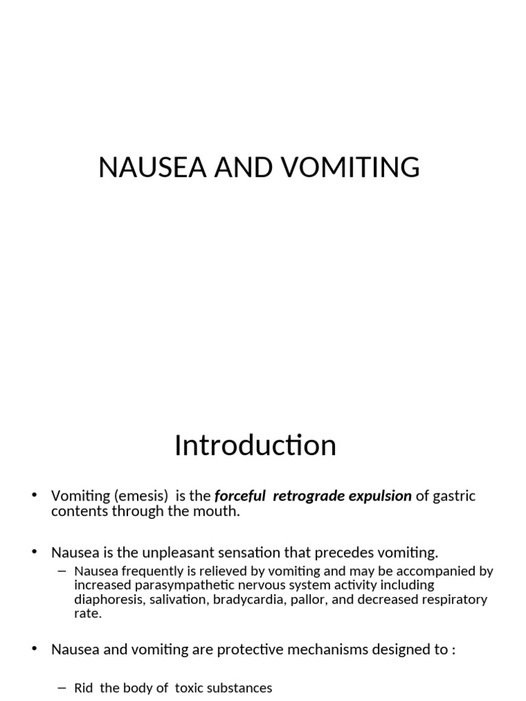 Understanding Nausea and Vomiting Mechanisms | PDF | Vomiting | Nausea