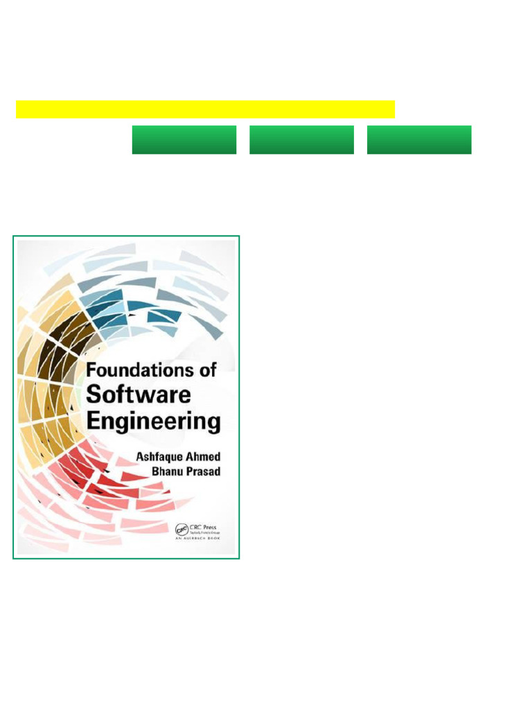 Foundations of Software Engineering Ashfaque Ahmed newest edition 2025 ...