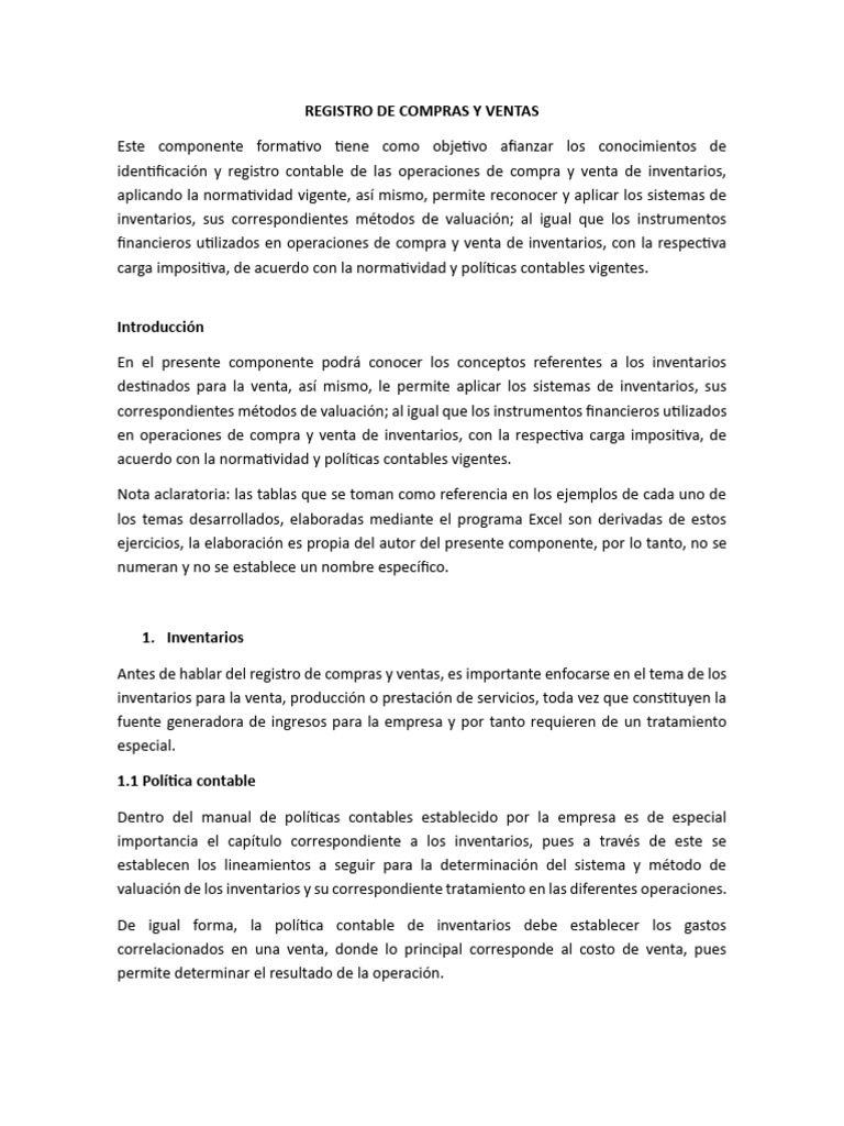 Registro Contable de Compras y Ventas | PDF | normas internacionales de ...
