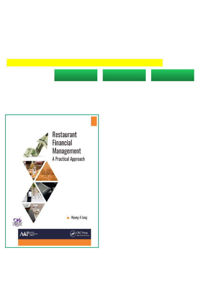 Restaurant Financial Management A Practical Approach Jung: Mirror Link ...
