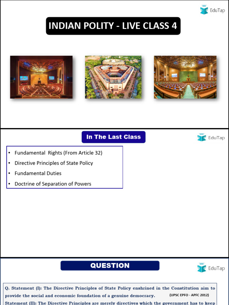 Indian Polity Live Class 4 Lyst1758699390163 | PDF | Bill (Law) | Budget