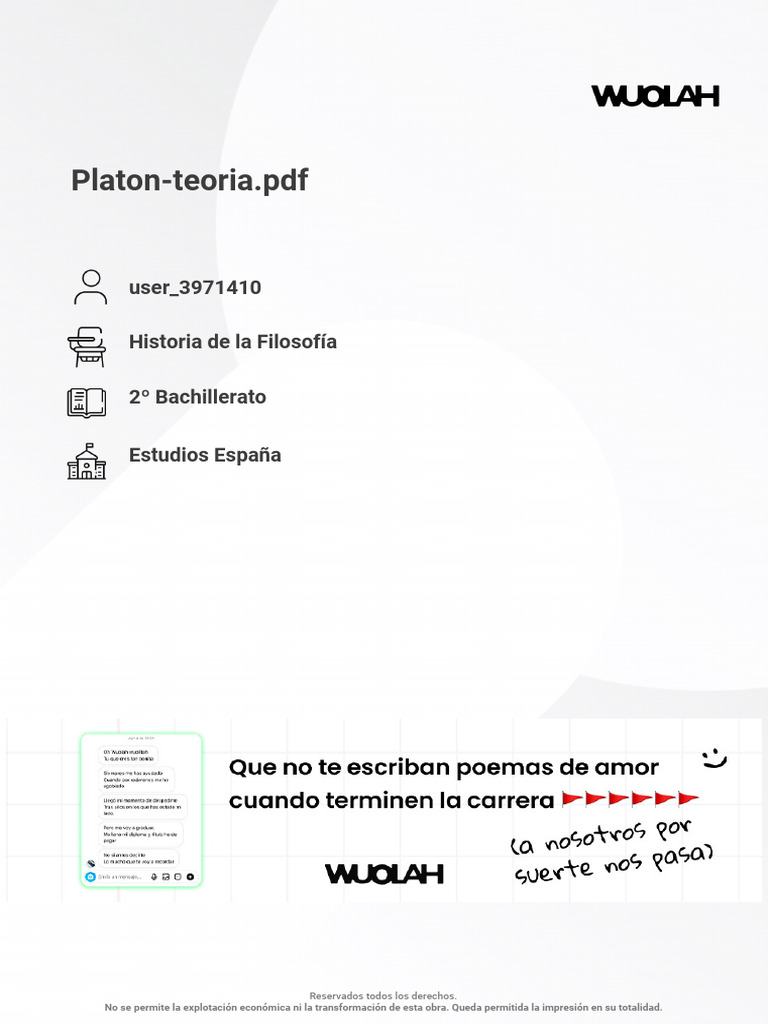 Wuolah Free Platon Teoria | PDF | Platón | Conocimiento