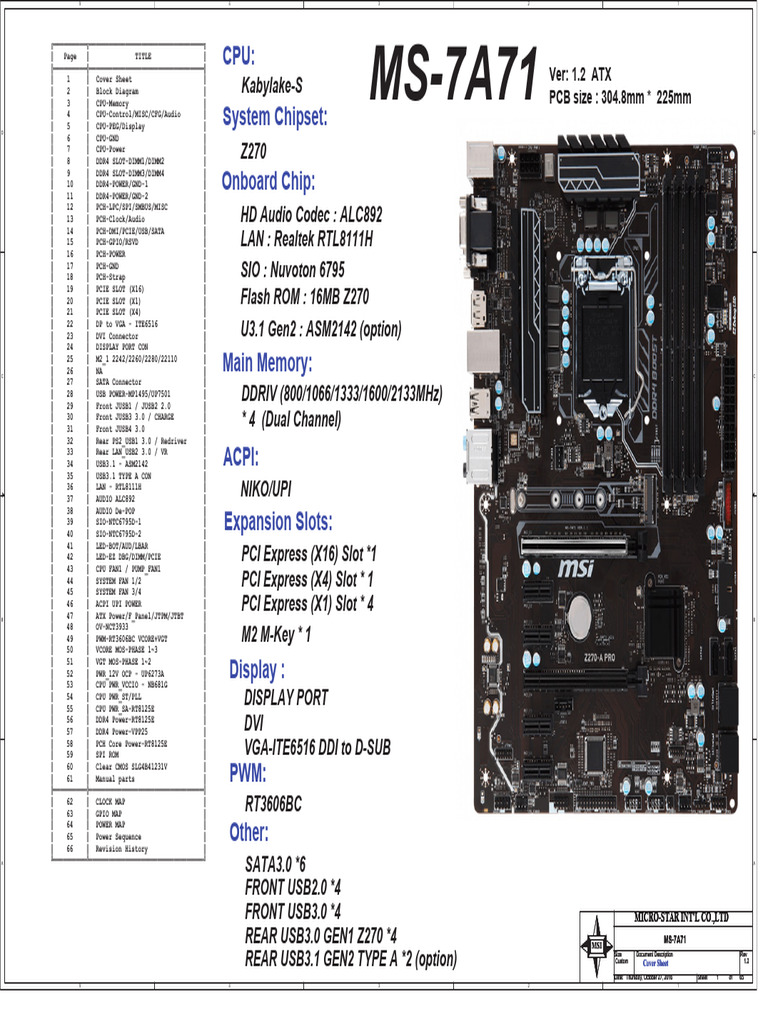 System Chipset: Ver: 1.2 ATX PCB Size: 304.8mm 225mm | PDF | Computer ...