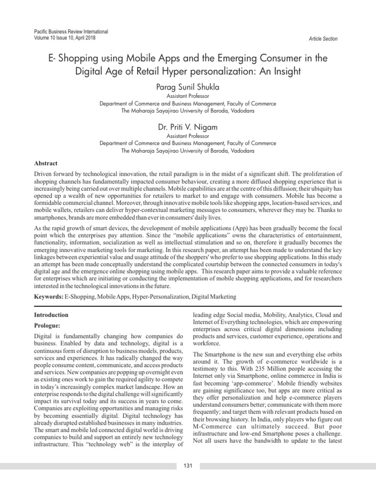 E - Shopping Using Mobile Apps and The Emerging Consumer | PDF | Retail ...