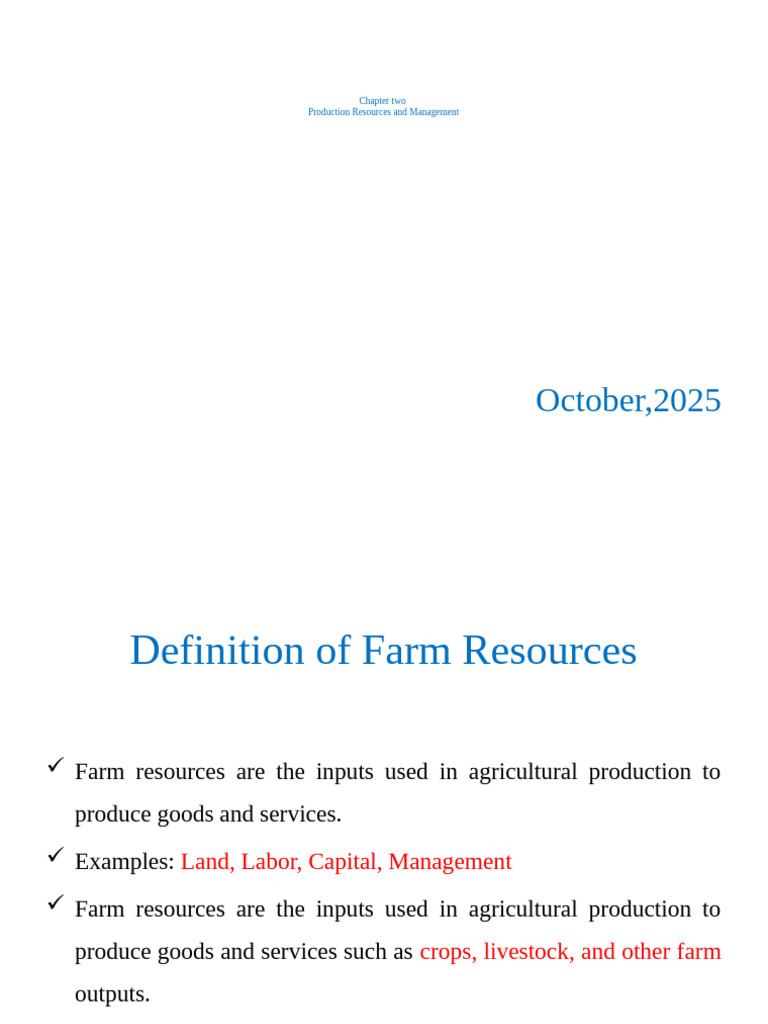 Farm Resource Management Essentials | PDF | Agriculture | Labour Economics