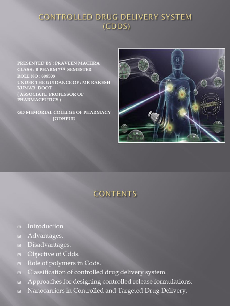 Controlled Drug Delivery Systems Overview | PDF | Tablet (Pharmacy ...