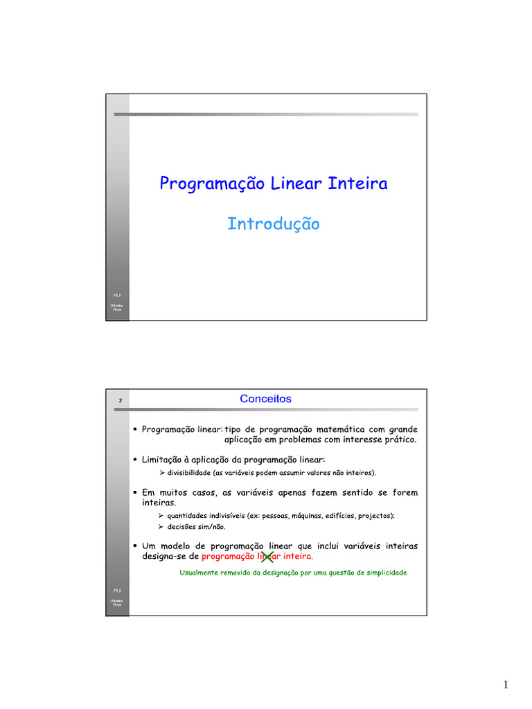 Programação Linear Inteira | PDF
