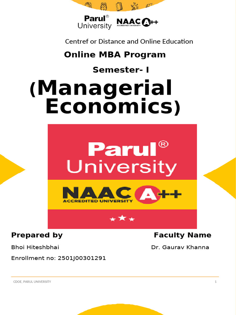 Managerial Economics in Online MBA Program | PDF | Demand | Price ...