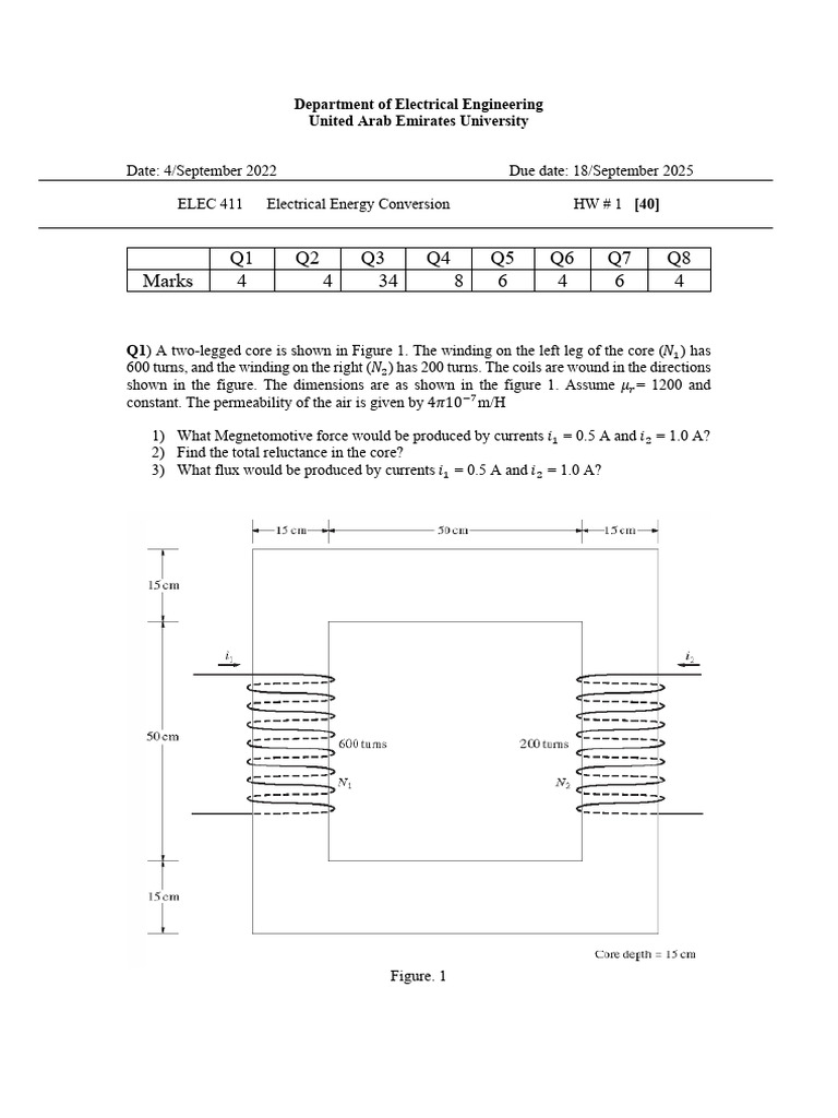 Electrical Energy Conversion Homework | PDF | Transformer | Electric ...