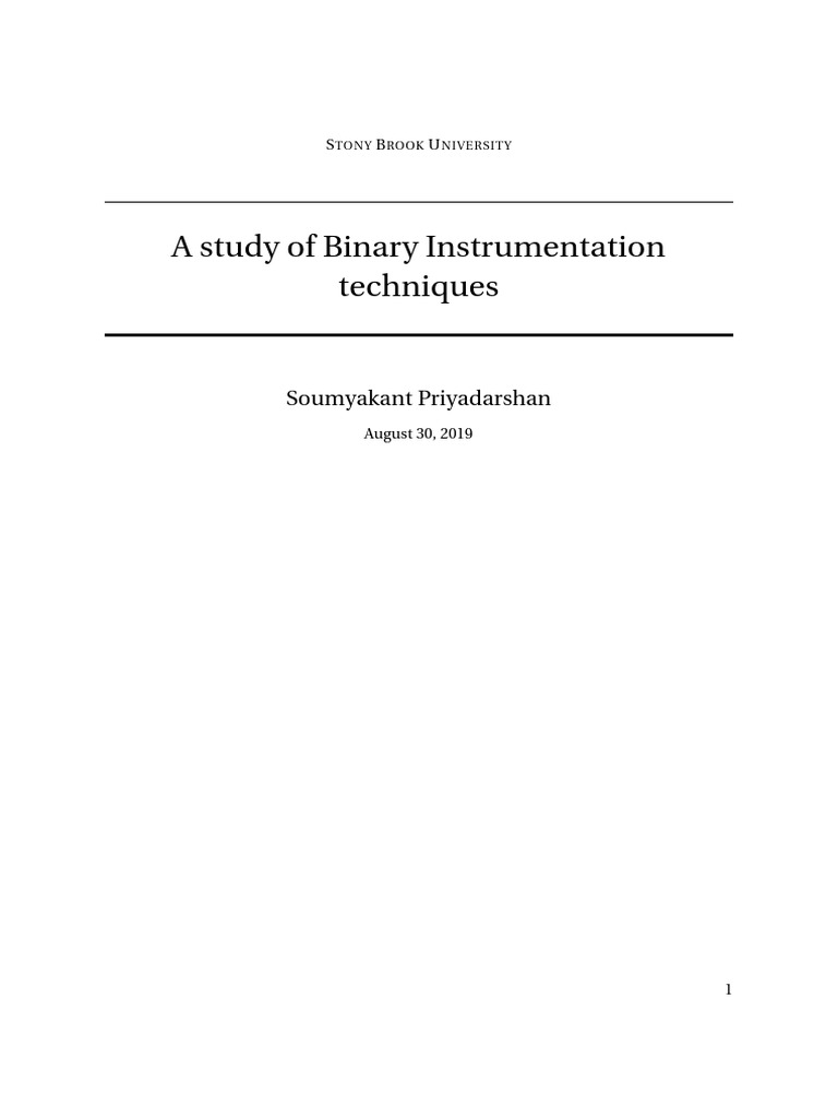 A Study of Binary Instrumentation | PDF | Pointer (Computer Programming ...