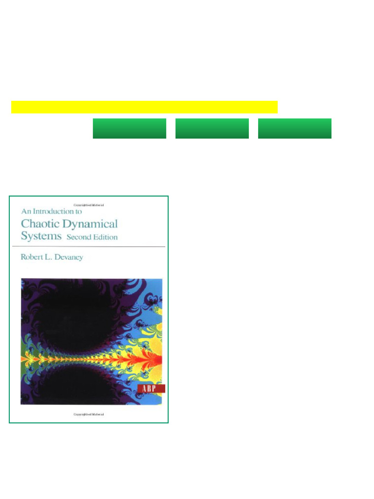 An Introduction to Chaotic Dynamical Systems Second Edition Robert ...
