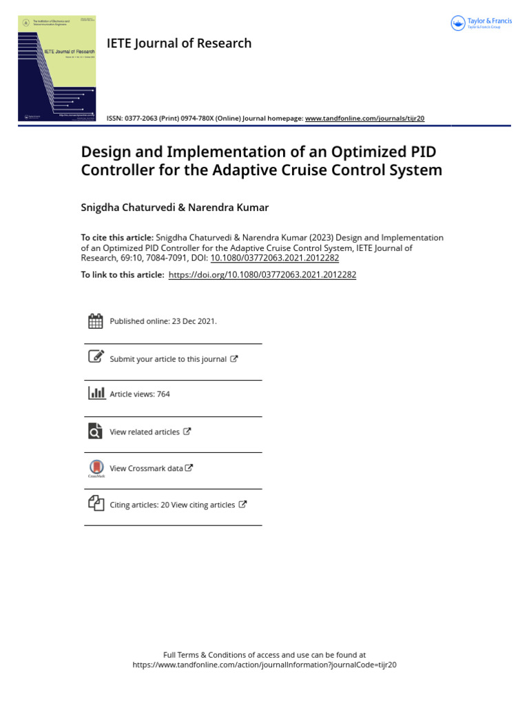 2- Design and Implementation of an Optimized PID Controller for the ...