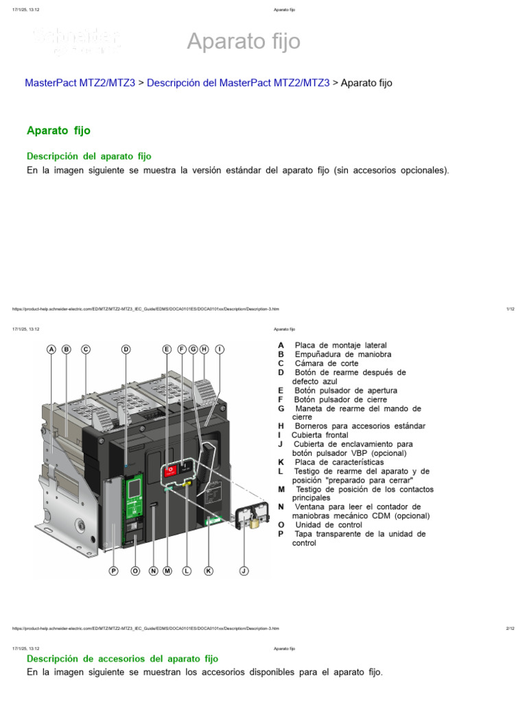 Descripción del MasterPact MTZ2/MTZ3 | PDF | Ingenieria Eléctrica ...
