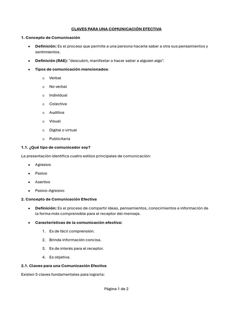 Claves para Una Comunicación Efectiva | PDF | Comunicación | Liderazgo