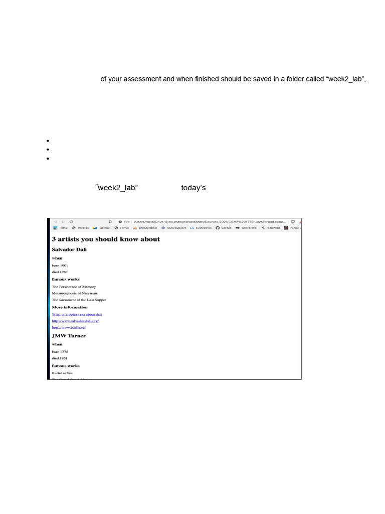 COMP1589 Week 2 Lab: HTML & CSS Guide | PDF | Html Element | Html