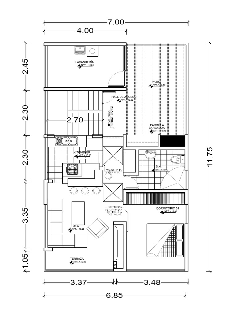 Distribucion 5to Piso Con Un Dormitorio | PDF