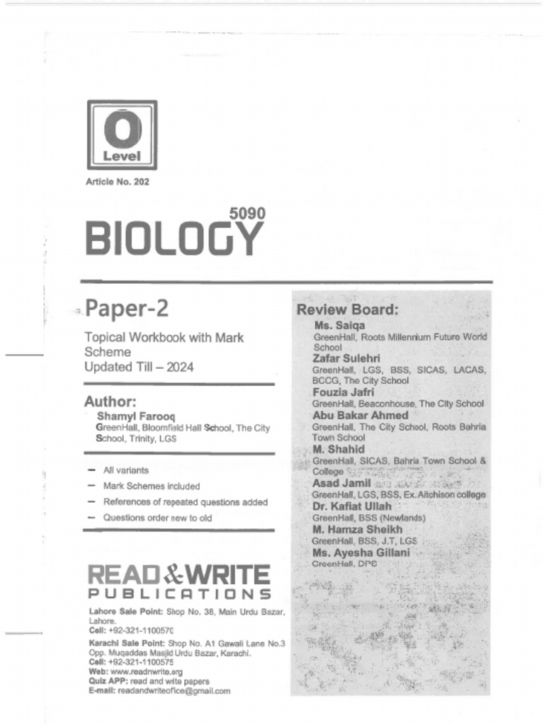 Biology Paper 2 P | PDF