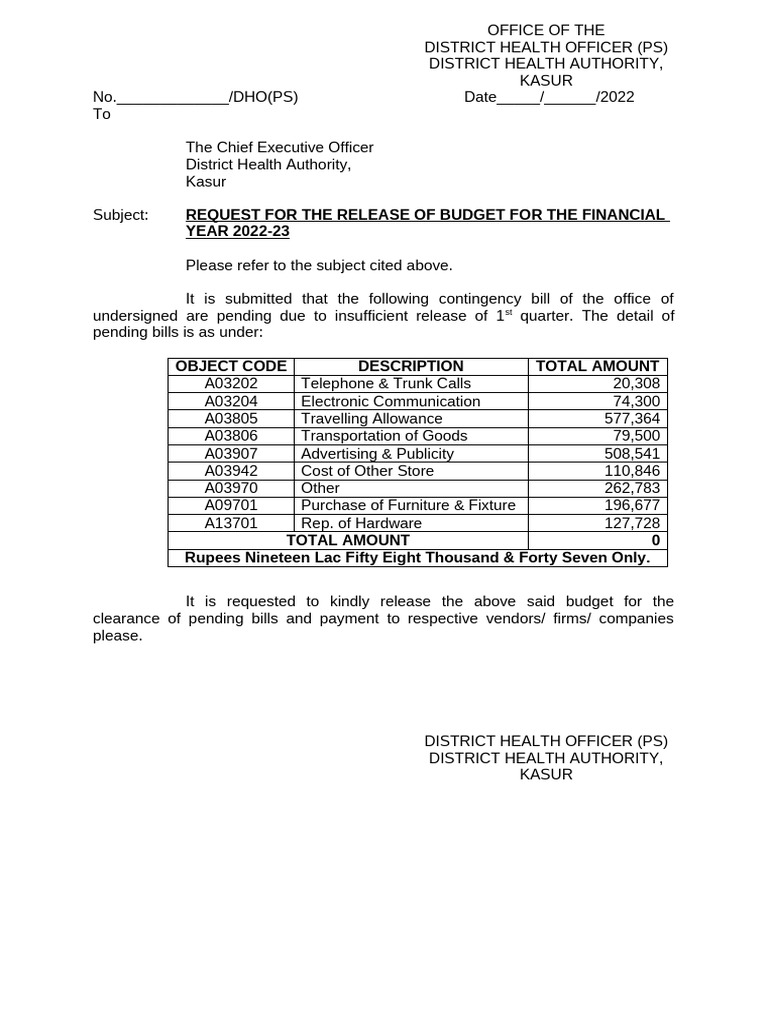 Budget Request | PDF