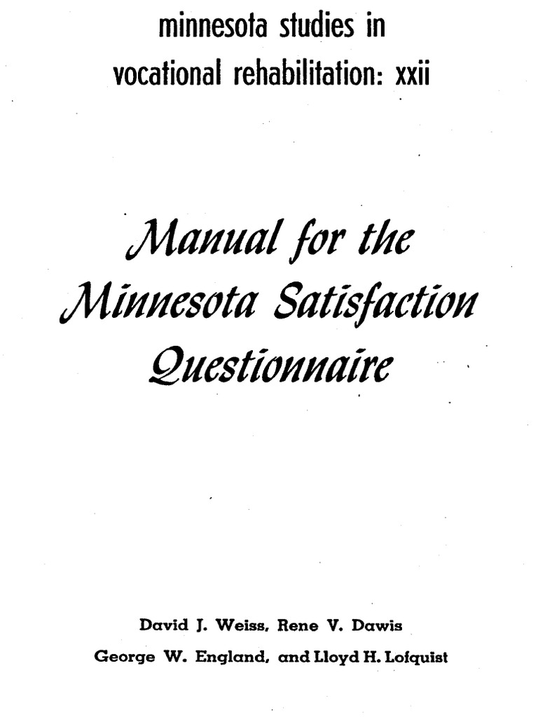MN - Satisfaction - Questionnaire - Short Form | PDF