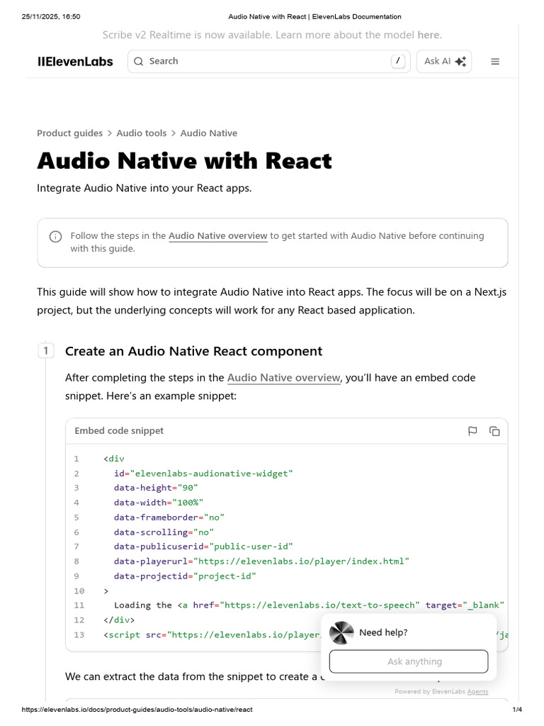 Integrate Audio Native in React Apps | PDF | Human–Computer Interaction ...