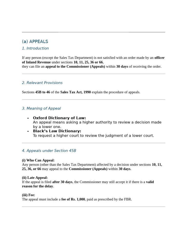 Sales Tax Appeal Process Explained | PDF