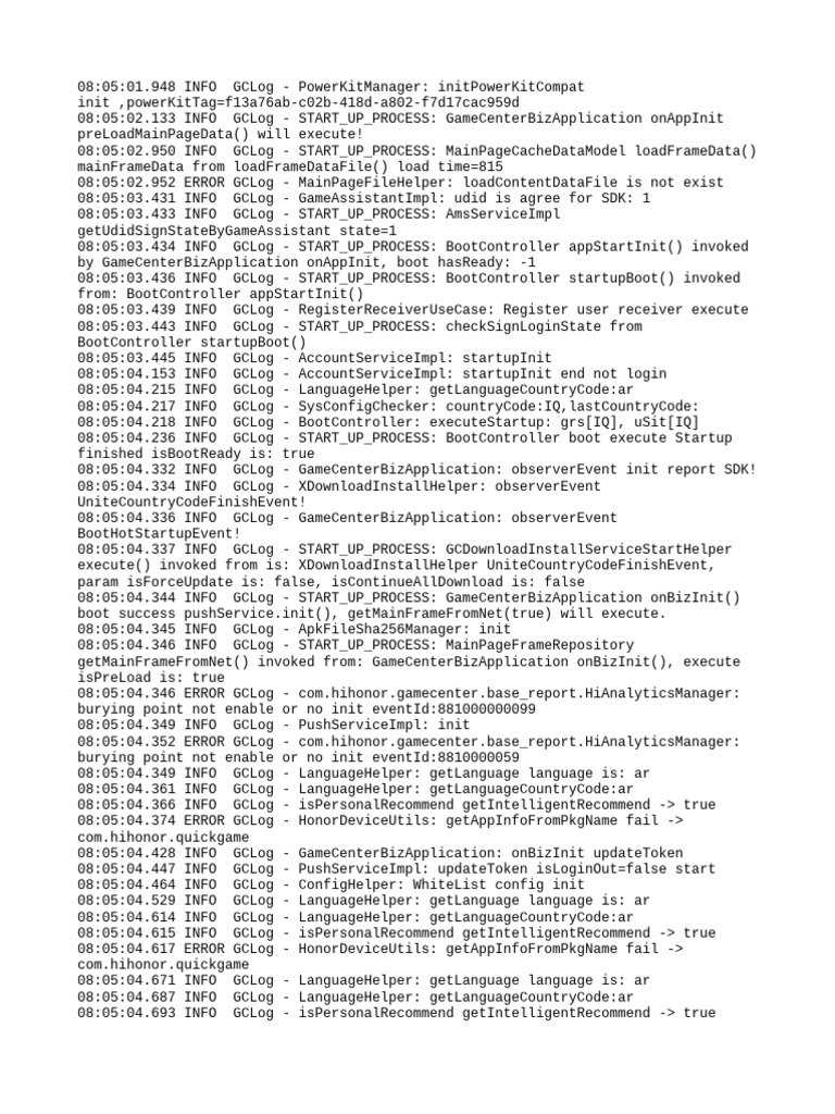 GameCenter Initialization Log Analysis | PDF | Internet Protocols ...