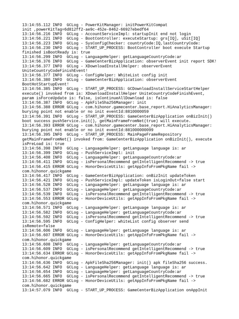 GameCenter Startup Log Analysis | PDF | Computer Engineering | Software ...
