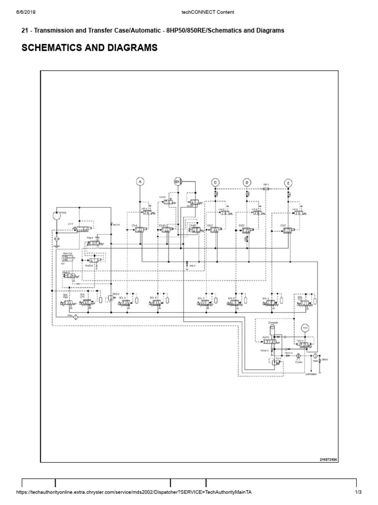 8HP50/850RE Transmission Schematics | PDF