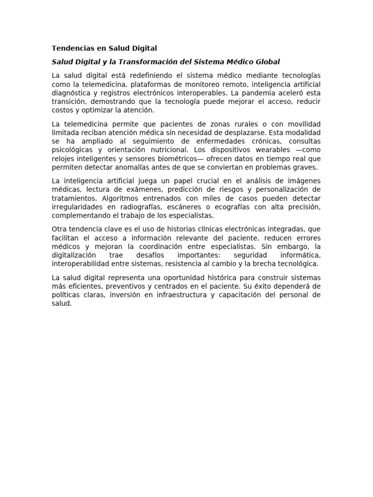 Tendencias en Salud Digital | PDF