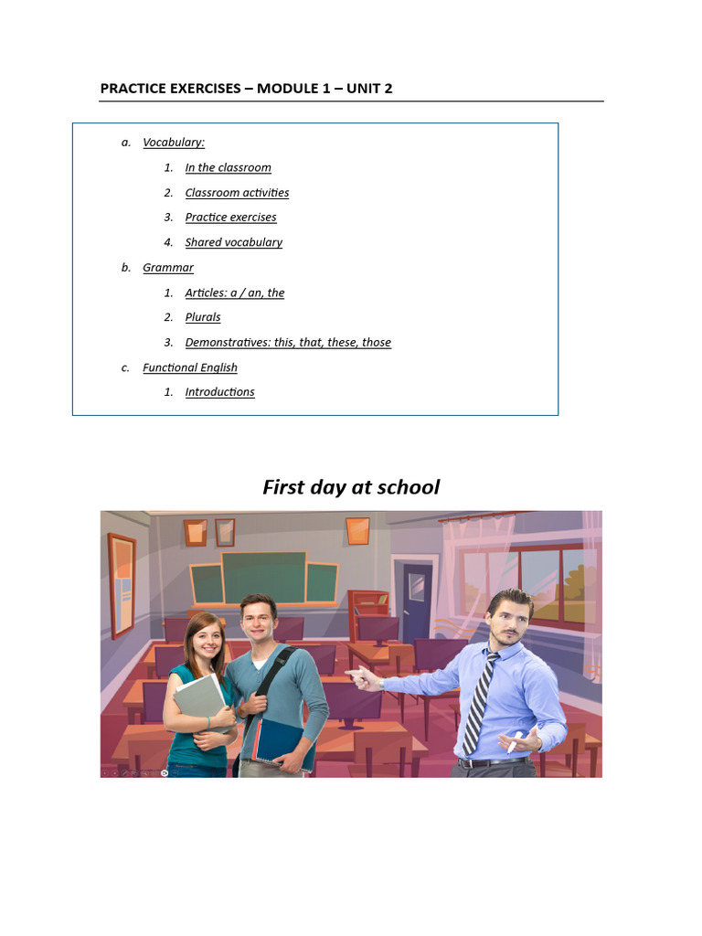 Classroom English Practice Exercises | PDF | Classroom | Learning