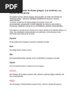 Dioses y diosas de la mitología griega | PDF | Deidades | Mitología griega