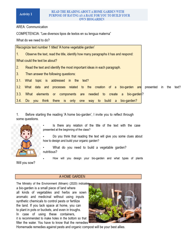 Home Bio-Garden: Build Your Own Guide | PDF | Vegetables | Soil