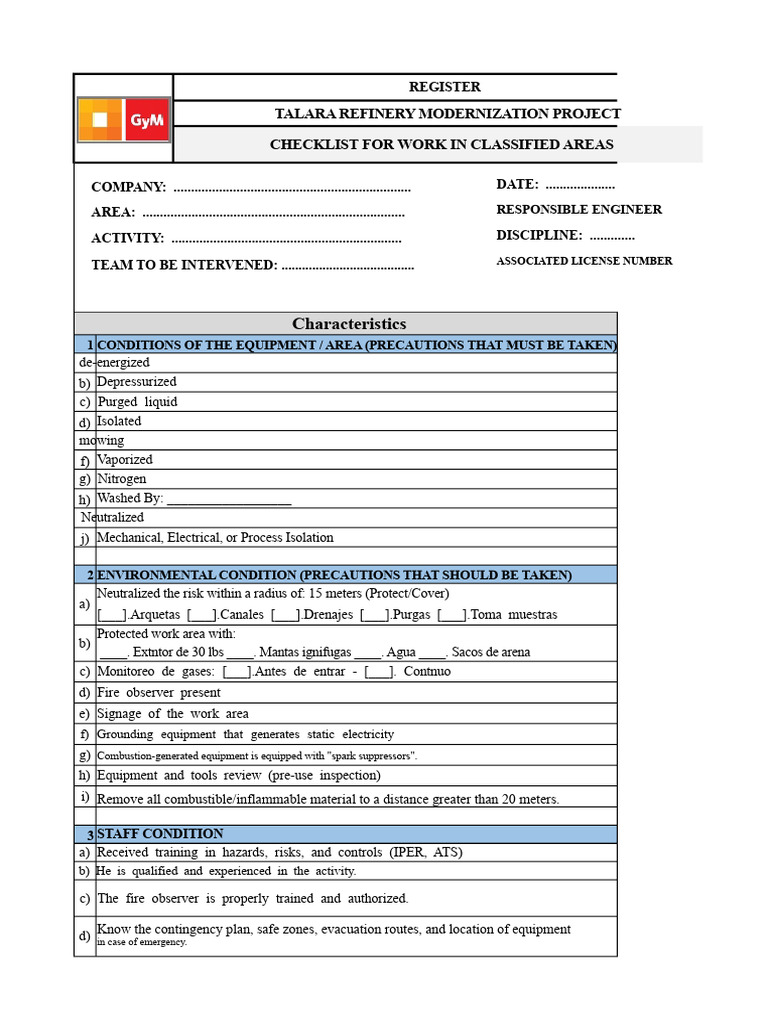 Talara Refinery Safety Checklist | PDF | Chemical Process Engineering ...