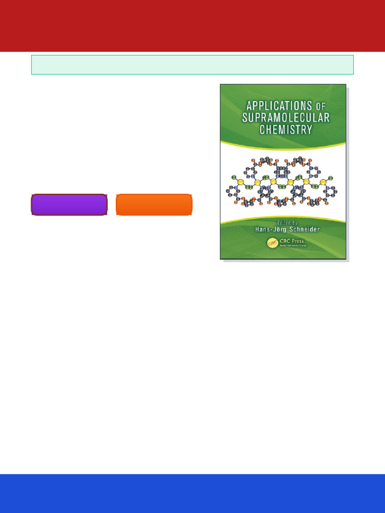 Applications of Supramolecular Chemistry 1st Edition Hans-Jörg ...