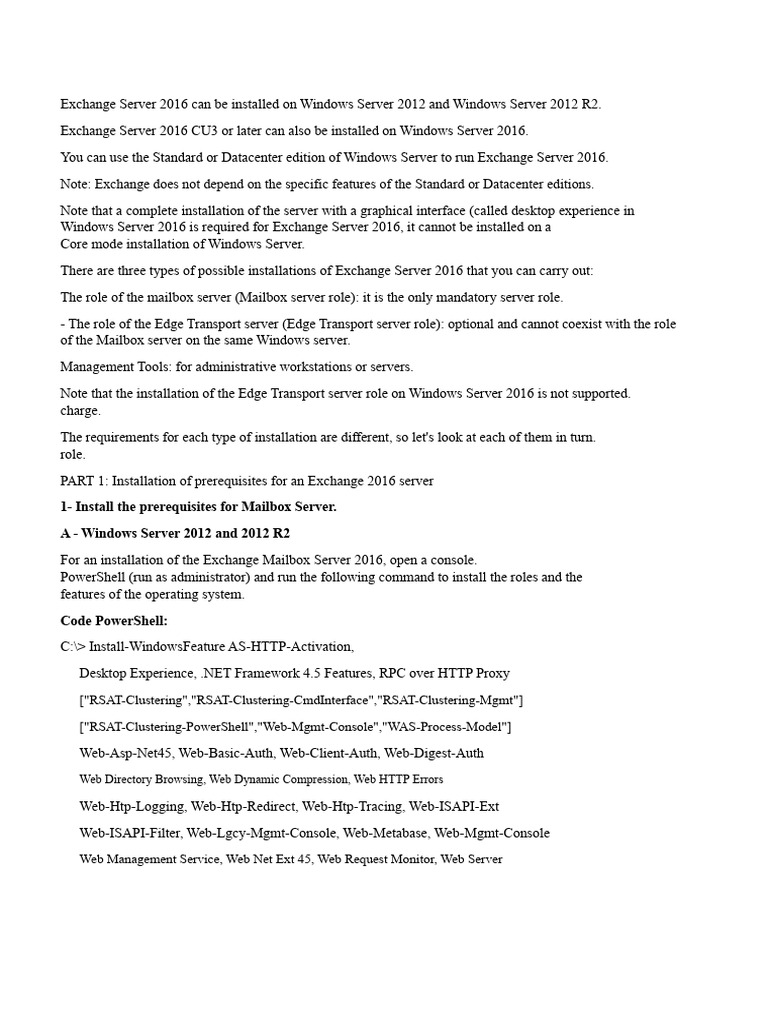 Exchange Server 2016 Installation Guide | PDF | Active Directory ...