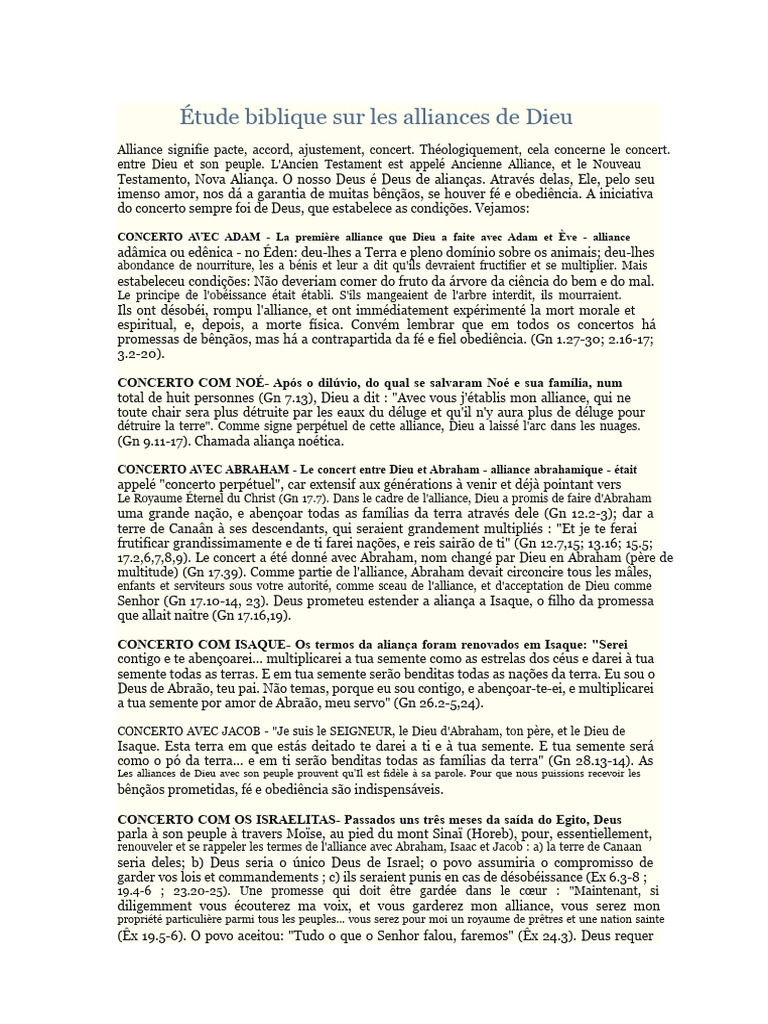 Alliances de Dieu : Une Étude Biblique | PDF | Abraham | Adam