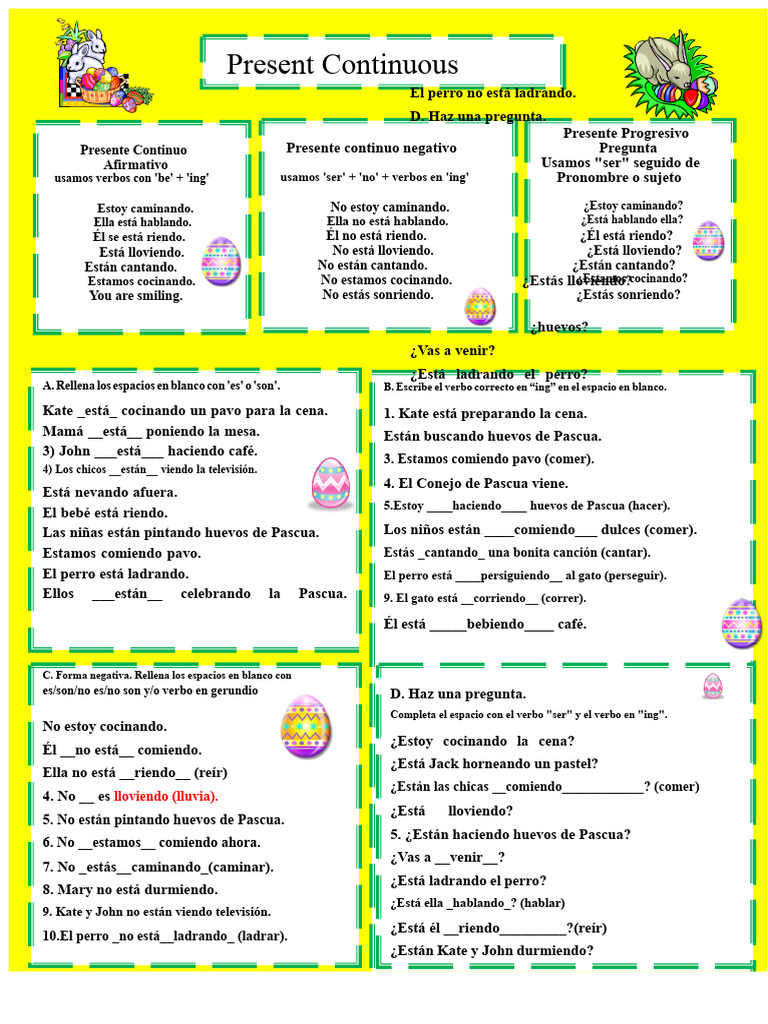 Uso del Presente Continuo en Inglés | PDF
