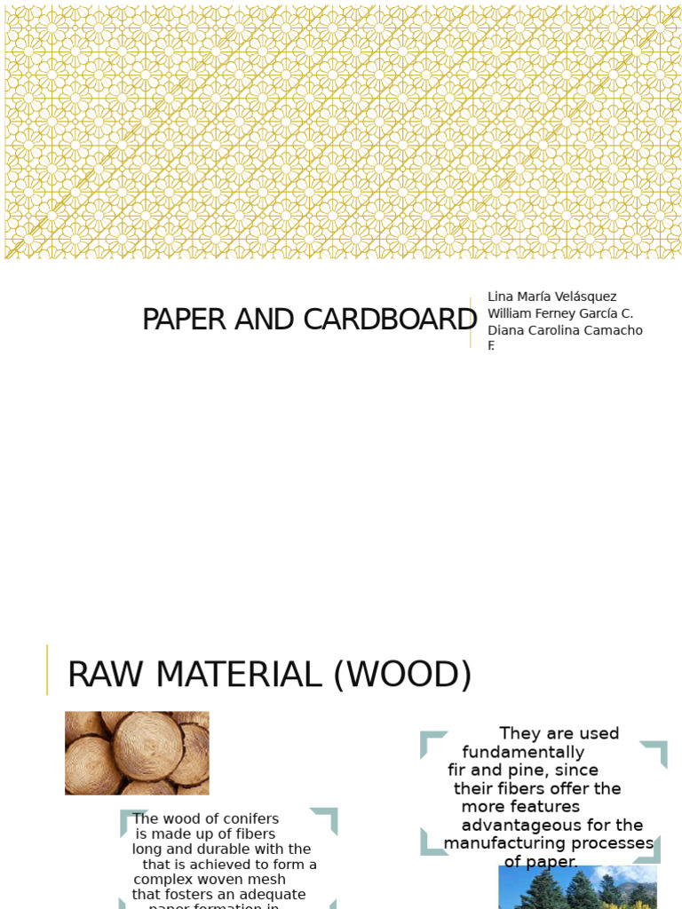 Paper and Cardboard Presentation | PDF | Paper | Pulp (Paper)