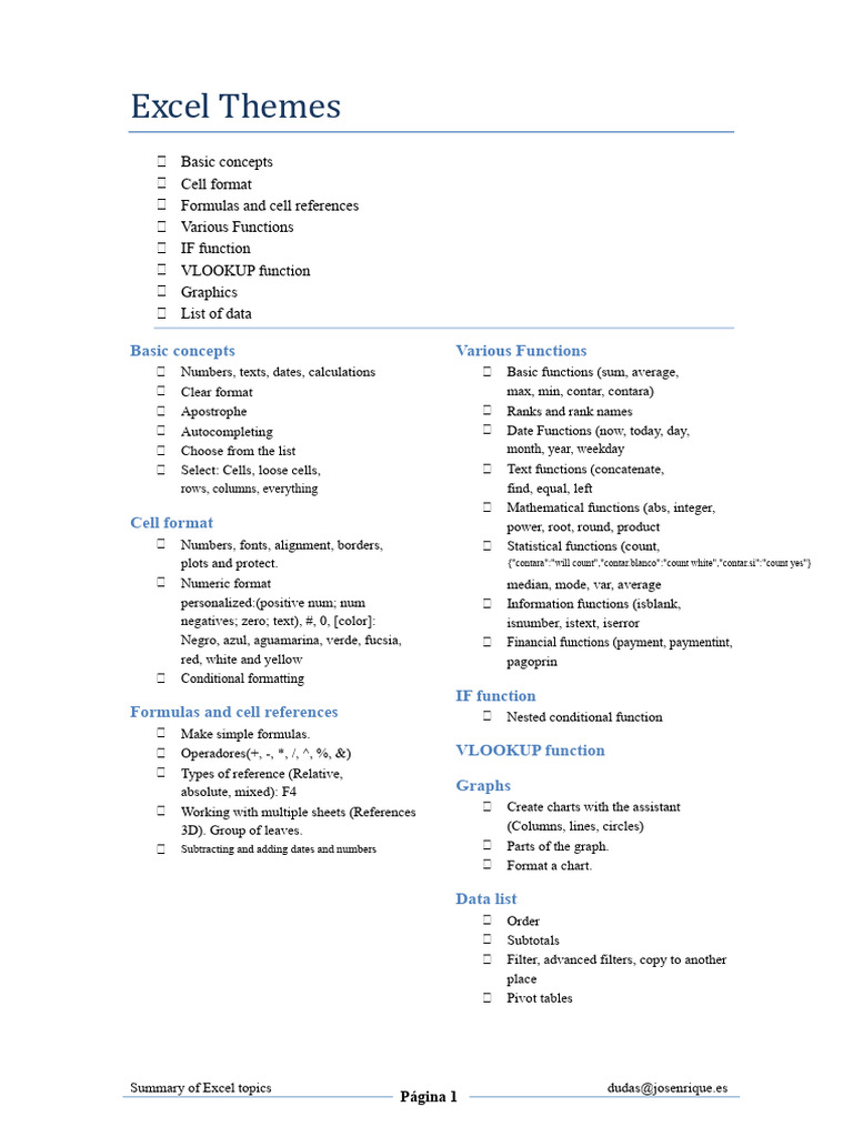 Excel Topics For Competitive Exams | PDF | Microsoft Excel | Function ...