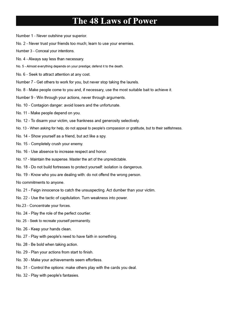 The 48 Laws of Power | PDF