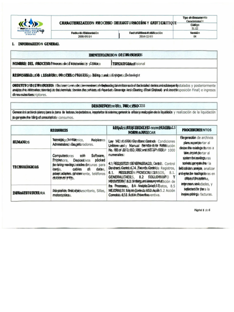 Billing Process Characterization Guide | PDF