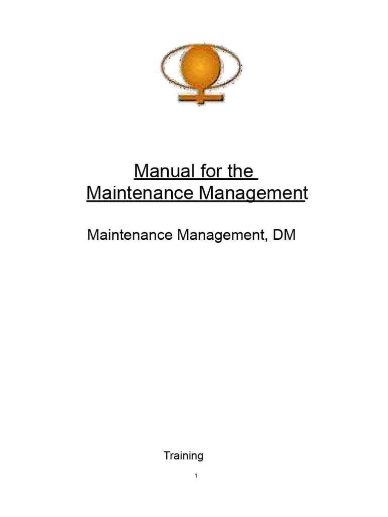 Maintenance Management Manual Overview | PDF | Reliability Engineering ...