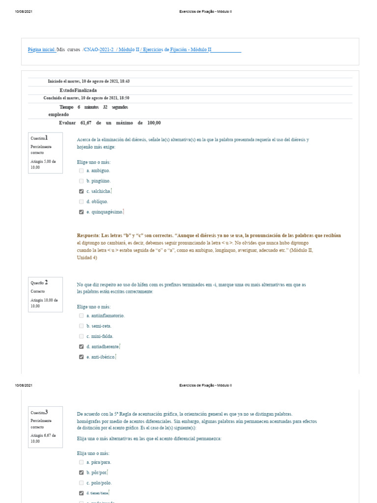 Ejercicios de Fijación - Módulo 2 2 | PDF | Ortografía | Lingüística