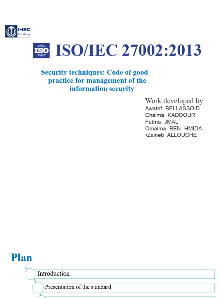 ISO 27002:2013 Best Practices for Info Security | PDF | Information ...